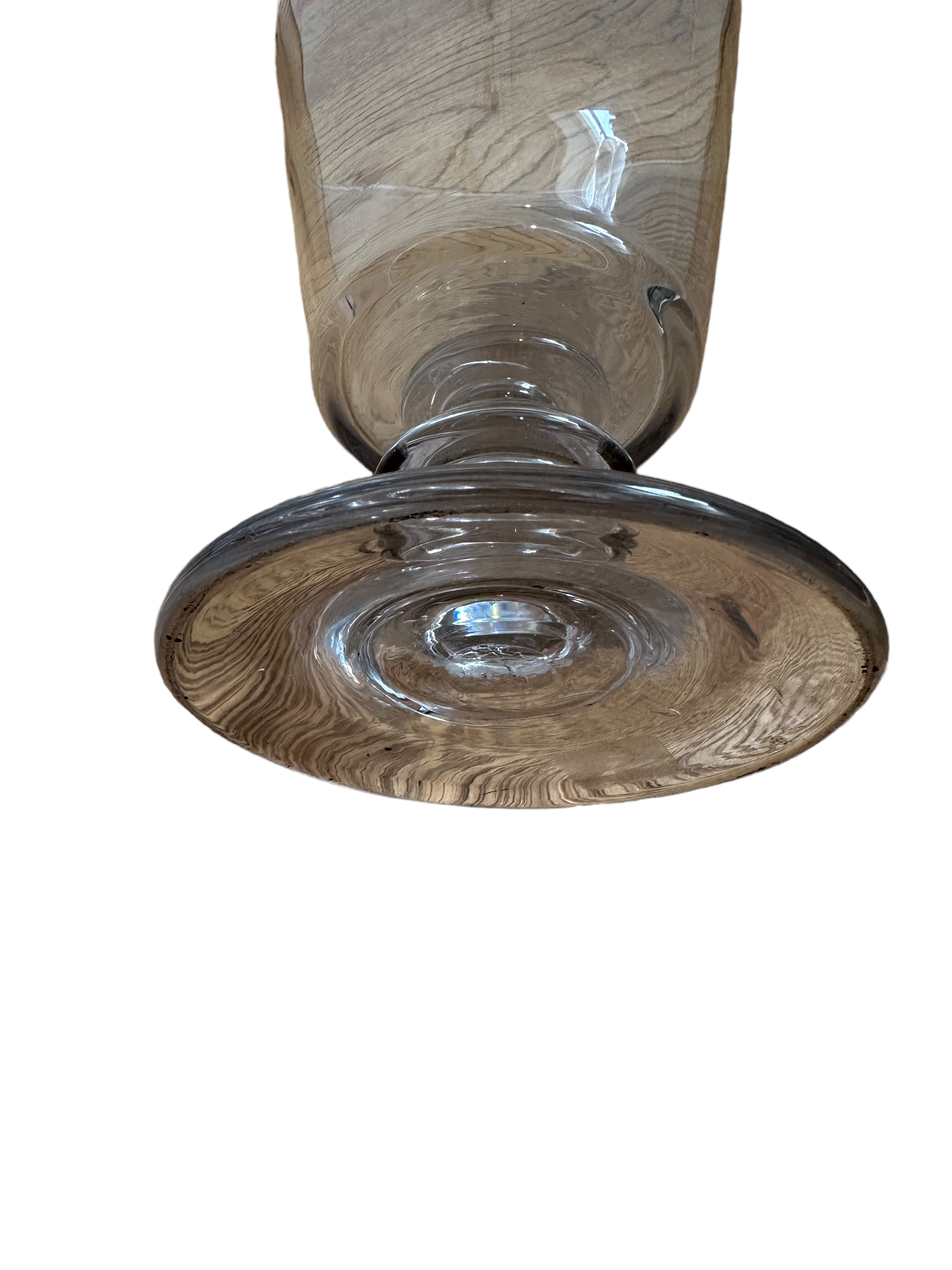 Large Antique Drinking Glass - 8 1/8" tall with top of 5 3/8" diameter and base of 4 3/4" diameter - Image 4 of 4
