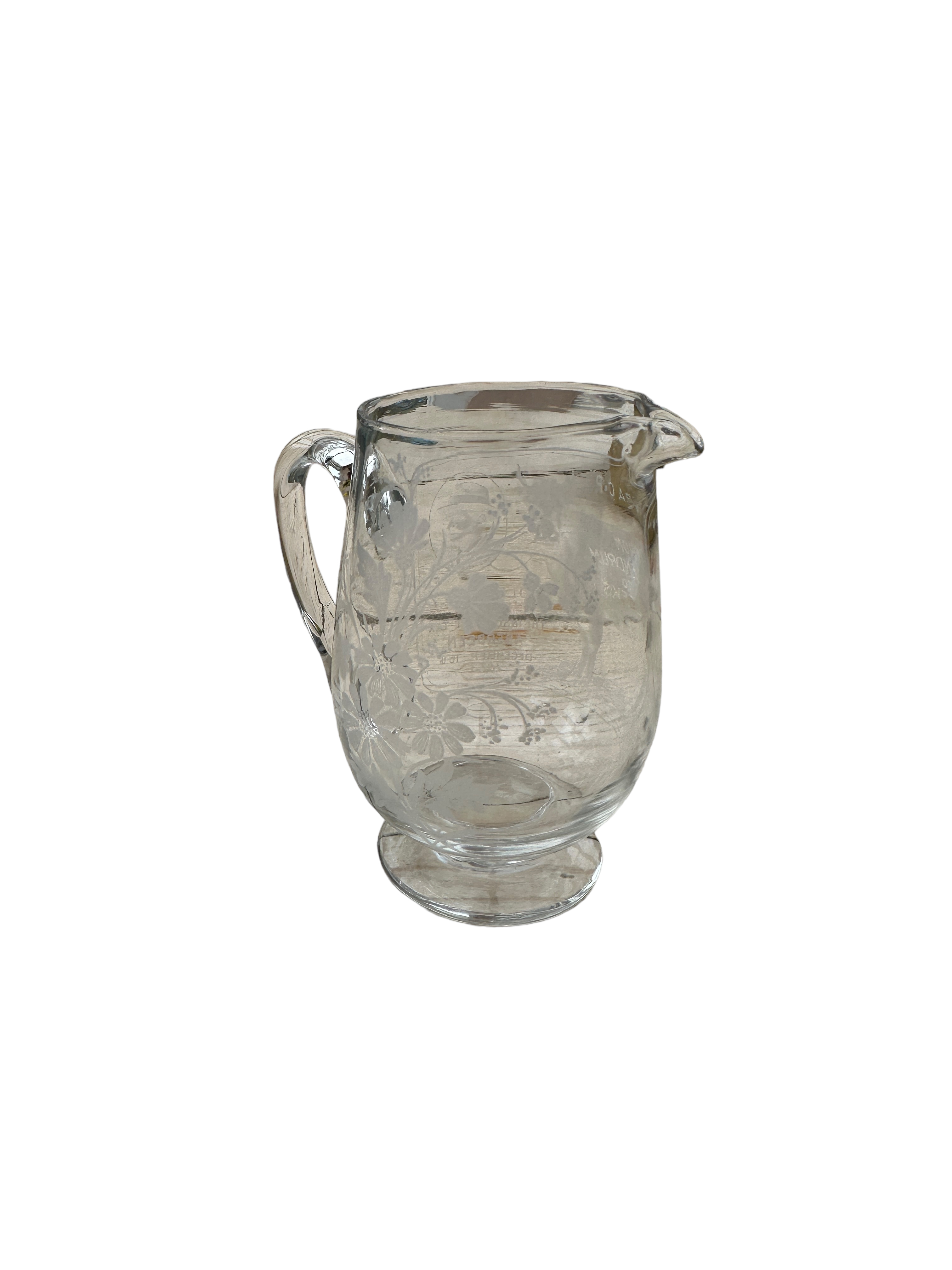 Antique Glass " The Turra Coo from Lendrum to Leeks" Jug - 4" tall. Condition Report: It is our - Image 2 of 8