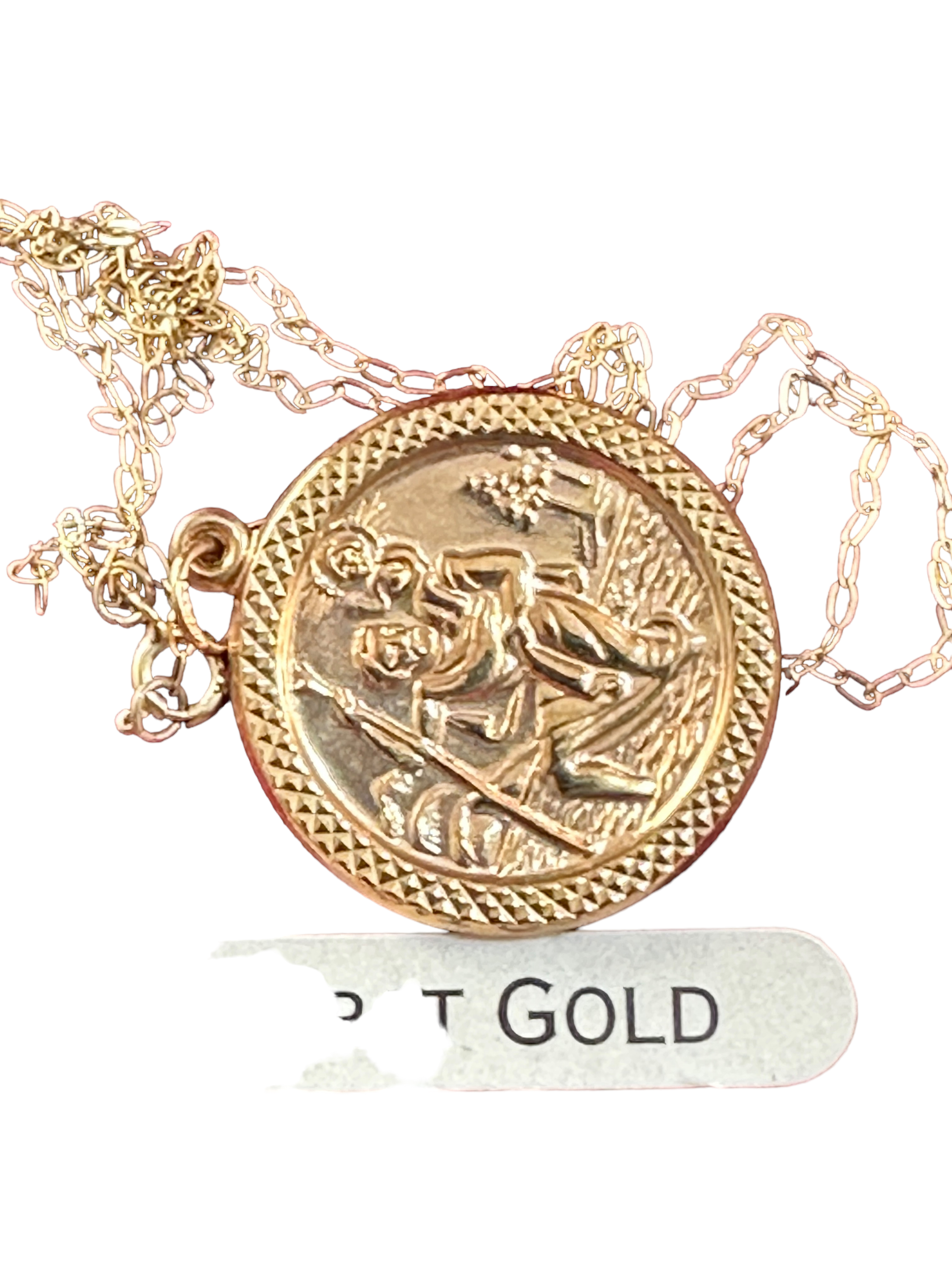 Boxed 9ct Gold Chain and St Christopher - 1.8 grams total weight. - Bild 2 aus 4