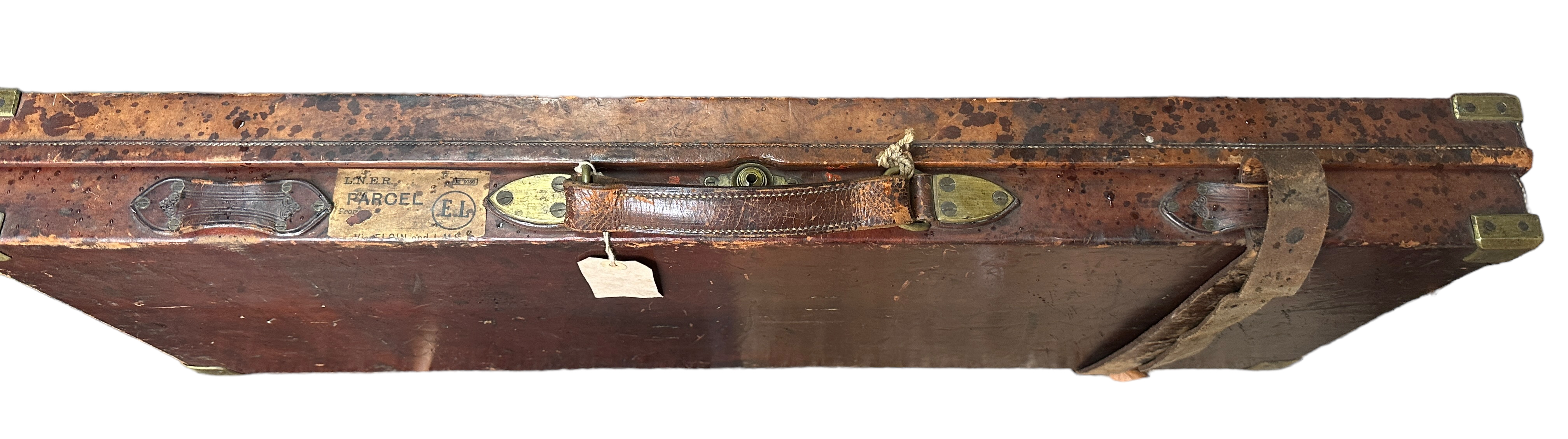Antique J Graham Inverness Leather and Wood Gun Case - 33 1/2" x 12 3/8" x 3 1/4" - Image 2 of 6