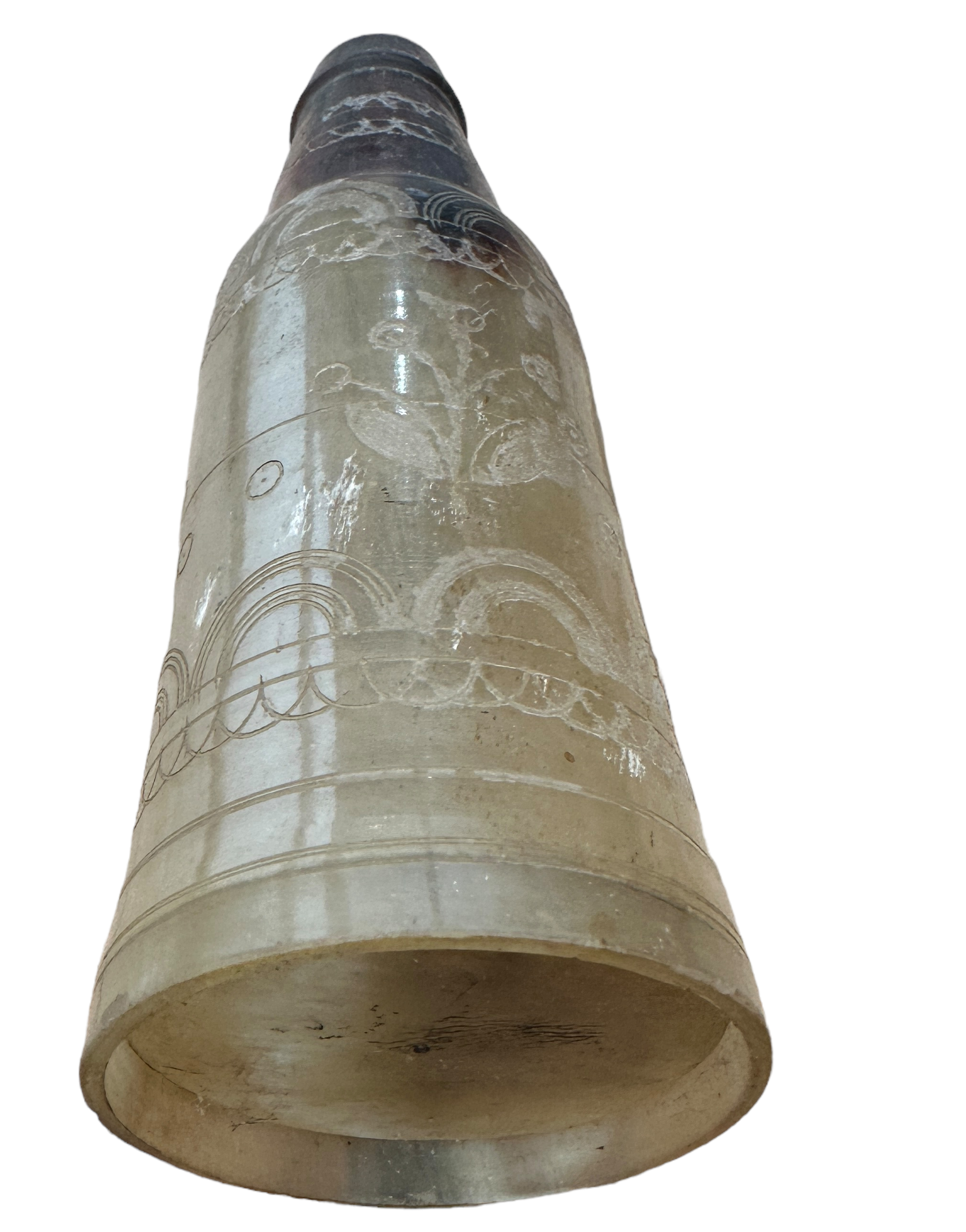 Antique Decorated Horn Bottle - 6 3/8" tall and 2 3/16" diameter at the base. - Image 2 of 4