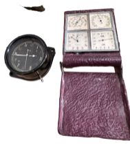 Lot of Fortnum&Mason Travelling Clock-Barometer-Thermometer-Calendar plus Air Ministry Electric Cloc