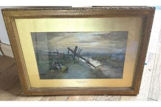 Joseph Thorburn Ross Oil Painting of "Fishing on the River Tweed"