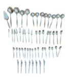 Vintage Georg Jensen Silver Part Cutlery Set - 70 pieces in total.