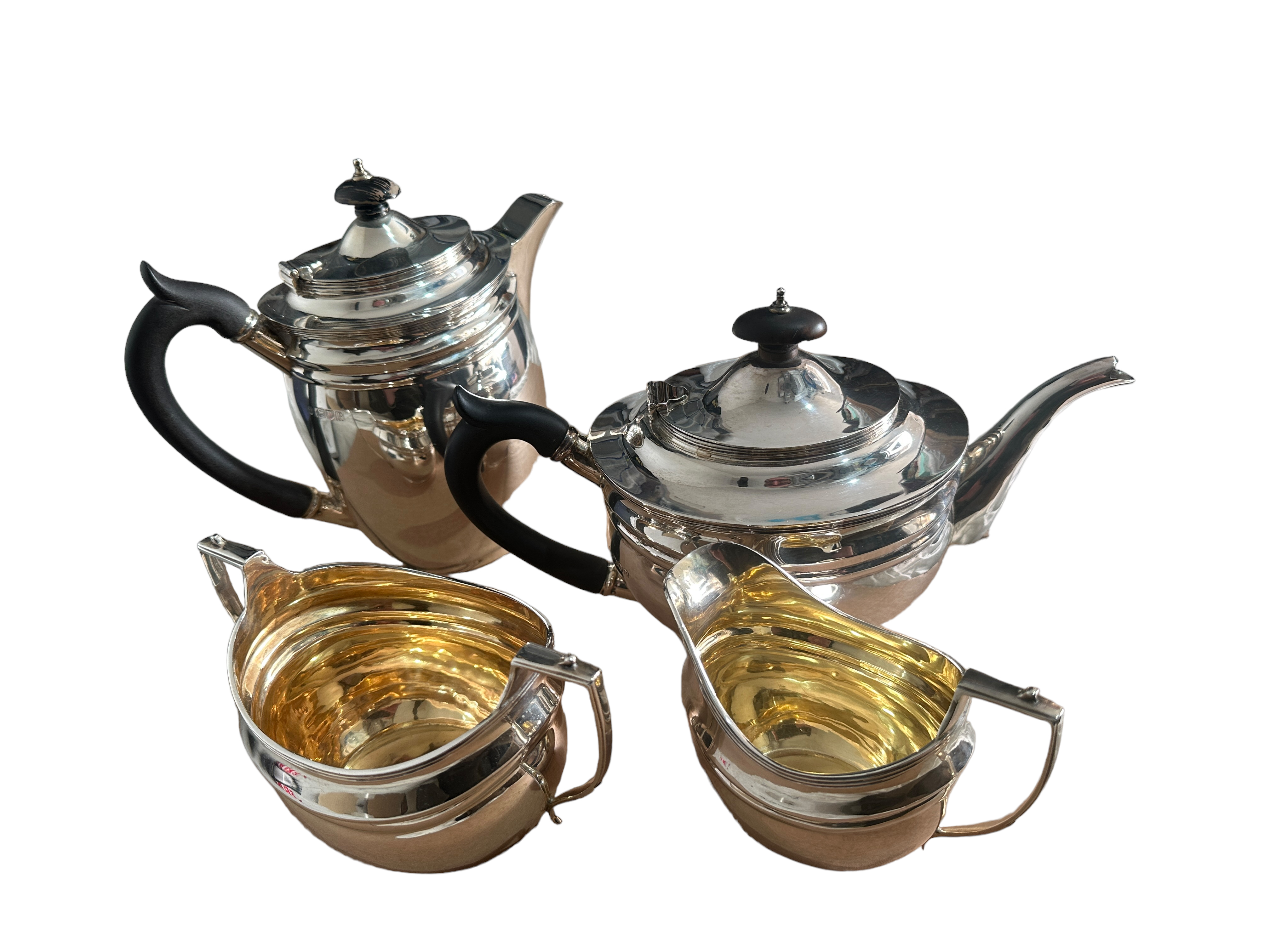 Vintage Silver 4 Piece Tea Set - total weight 1120 grams.