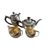 Vintage Silver 4 Piece Tea Set - total weight 1120 grams.