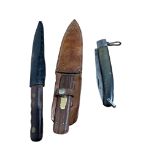 Antique Whitby Locking Knife - 9 1/2" when open - plus 2 Sheath Knives.