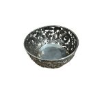 Antique Chinese Export Pierced Silver Bowl - 11.2cm diameter and 5.7cm tall.
