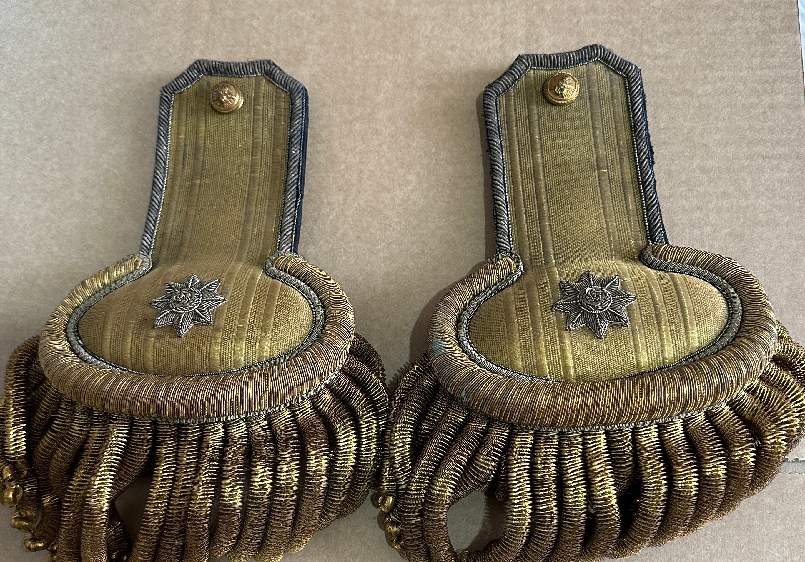 Antique Pair of Victorian Naval Epaulettes.