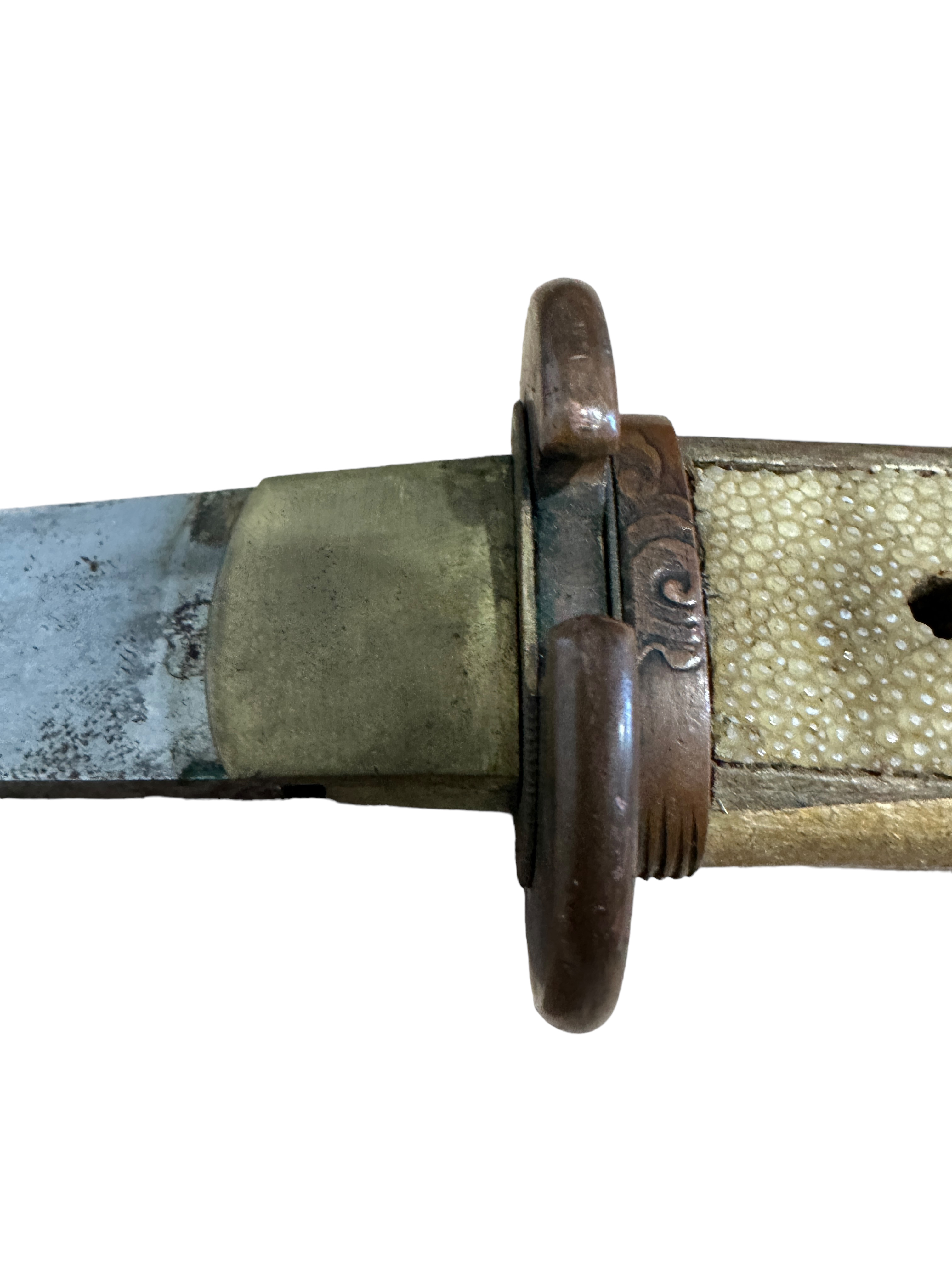 Antique Japanese Tanto with Side Knife - Blade 11 5/8" (29cm long) - Image 9 of 17