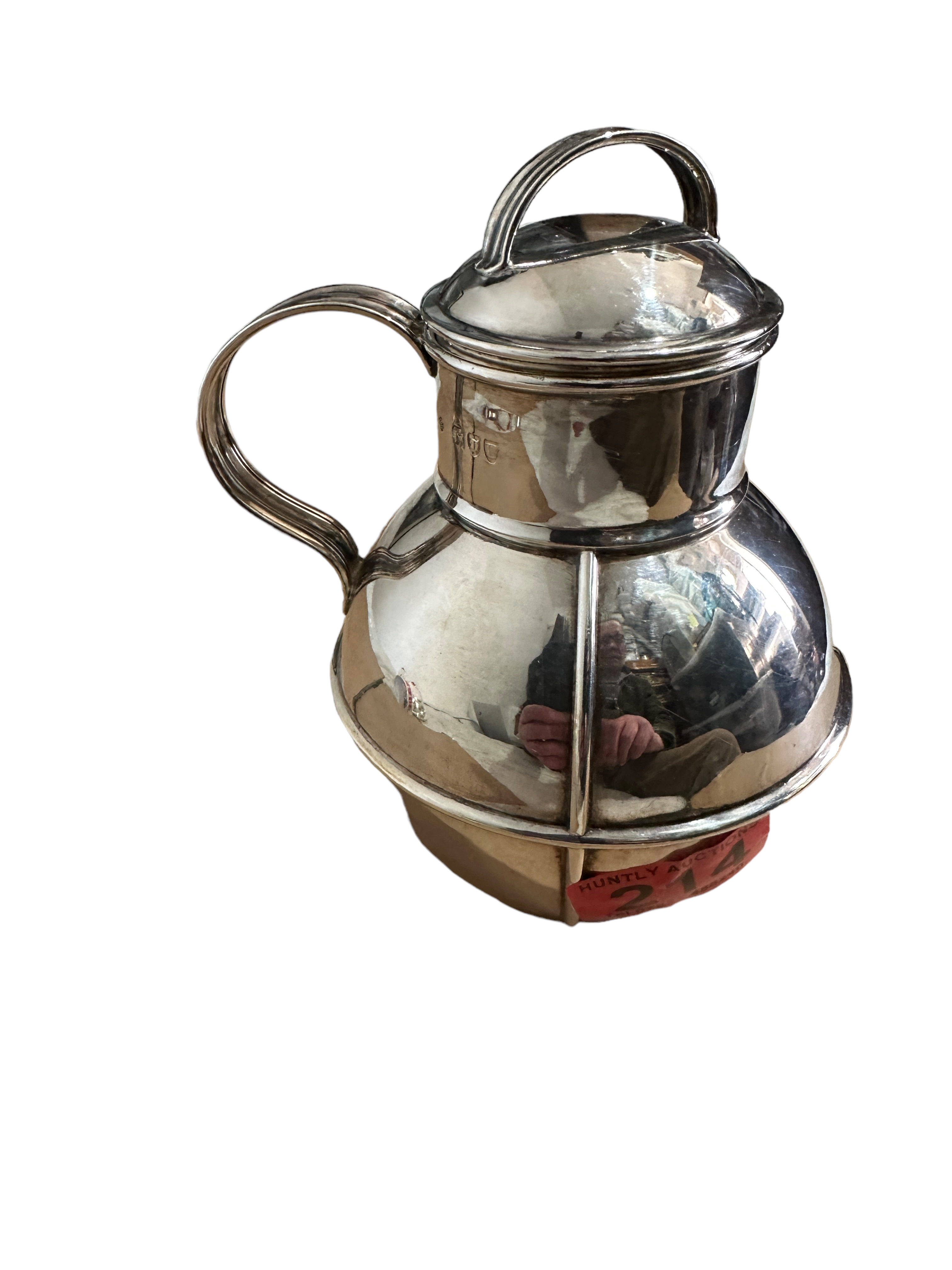 Vintage Silver Lidded Milk Jug - 15cm tall and 14cm at the widest.