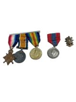 World War Trio to a: 126 PTE D.CAMPBELL. R.HIGHRS. plus Badge and Faithful Service Medal.