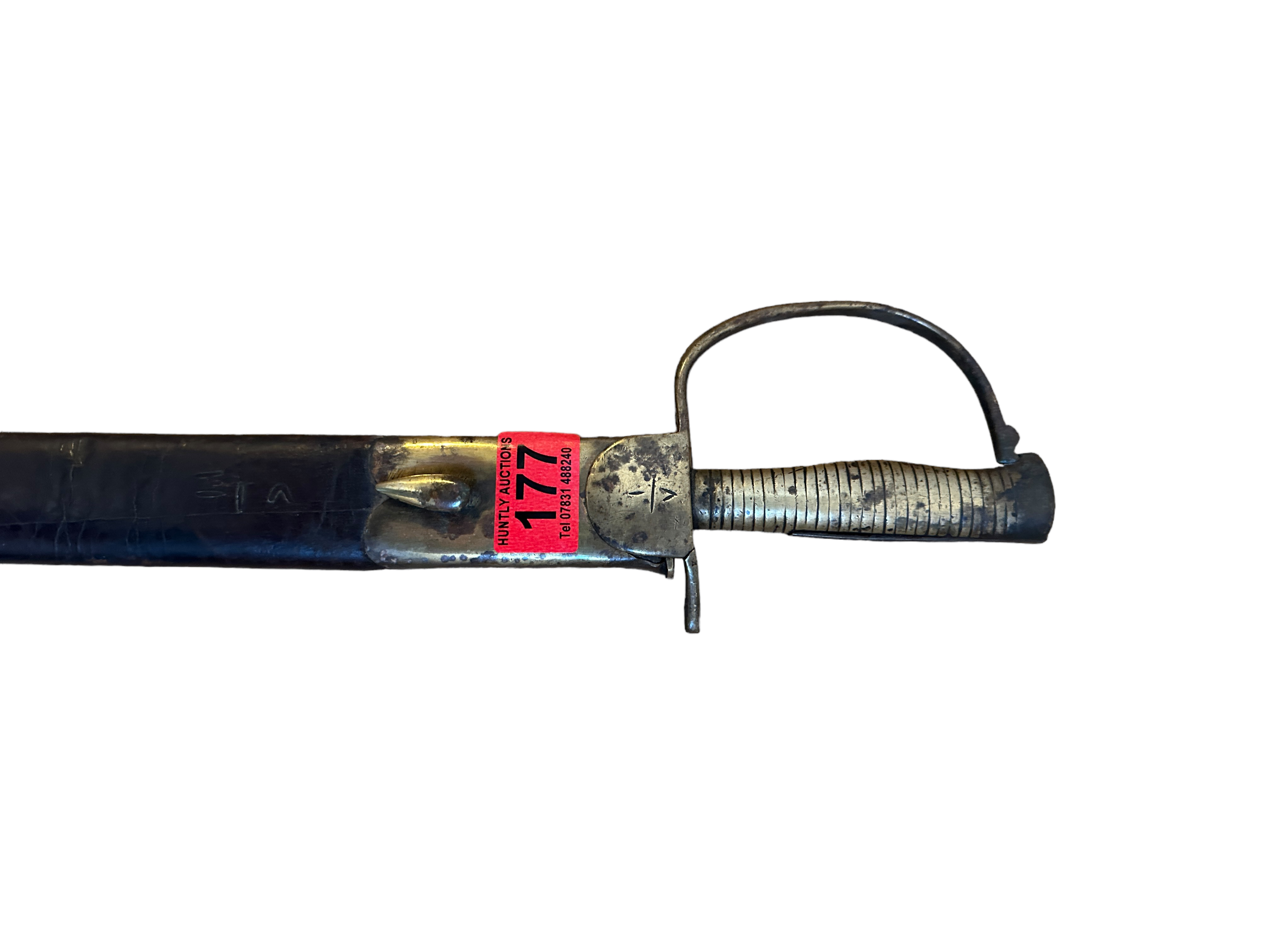 Antique Brass Handled Brunswick Bayonet 28 1/2" overall length. - Image 3 of 5