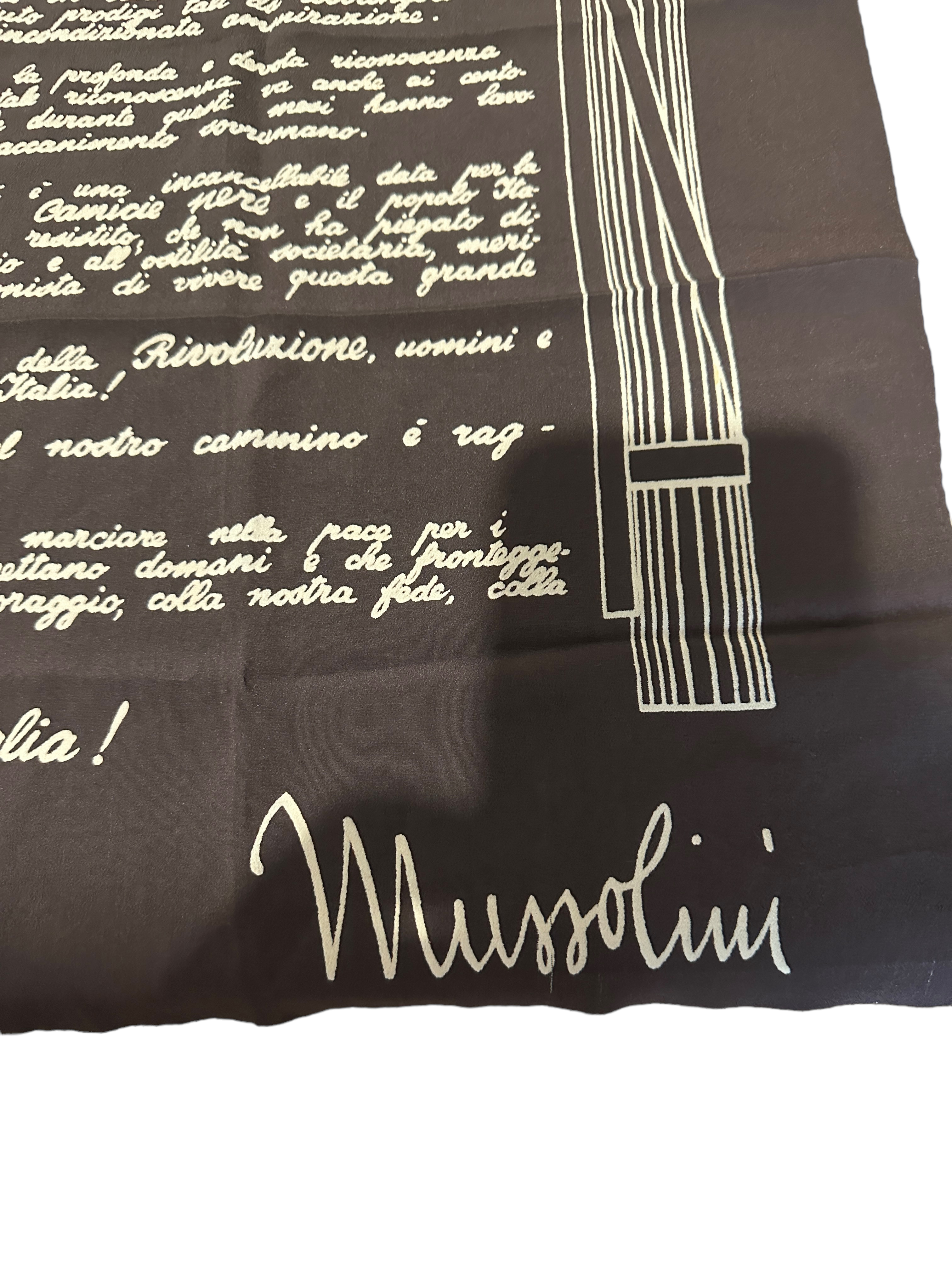 Vintage World War Two Italian Mussolini Fascist Scarf - 34 1/2" x 15". - Image 3 of 5