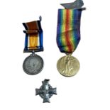 World War One Pair and Memorial Cross to a: 1503 PTE.L.J.IRVINE. 8-CAN. INF.