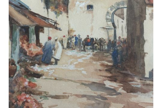 Arthur Melville Scottish Artist 1855-1904 signed Watercolour of Tangier - 10 3/4" (27.3cm) x 8 3/4" - Image 5 of 10