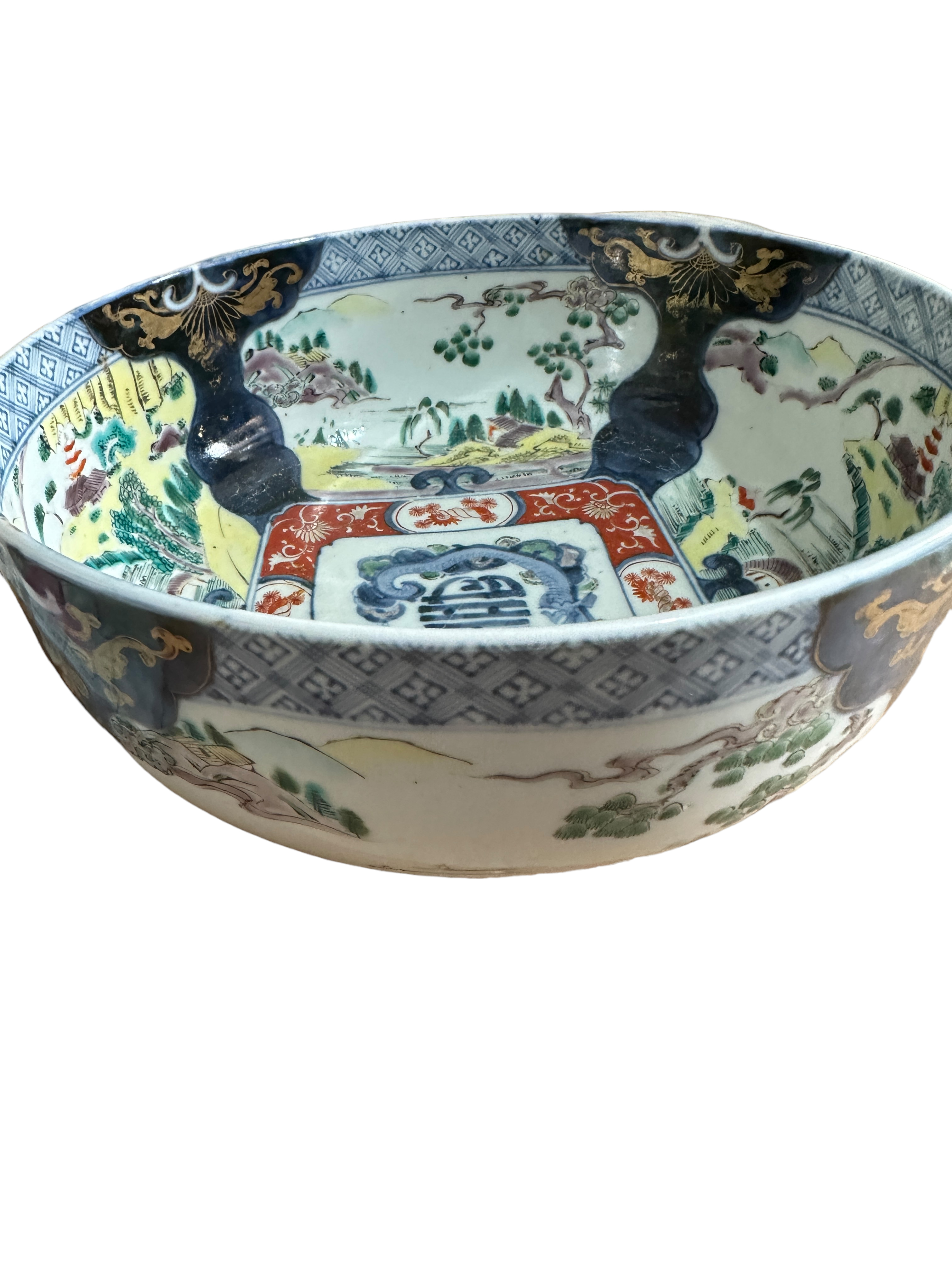 Large Antique Oriental Bowl - 25.5cm diameter and 11.5cm tall. - Image 6 of 8