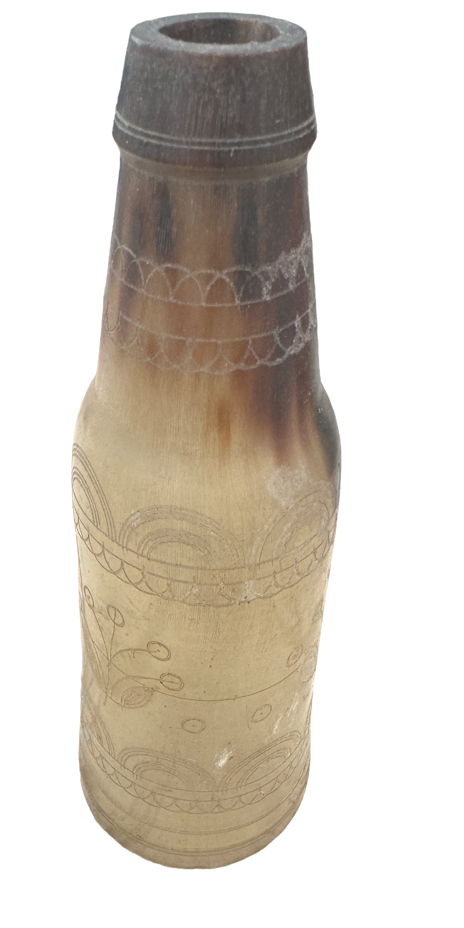 Antique Decorated Horn Bottle - 6 3/8" tall and 2 3/16" diameter at the base. - Image 4 of 4