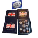 British Coinage Set 1997- 3 x 1995 Brilliant Uncirculated Coins-Fifty Pence Collection.