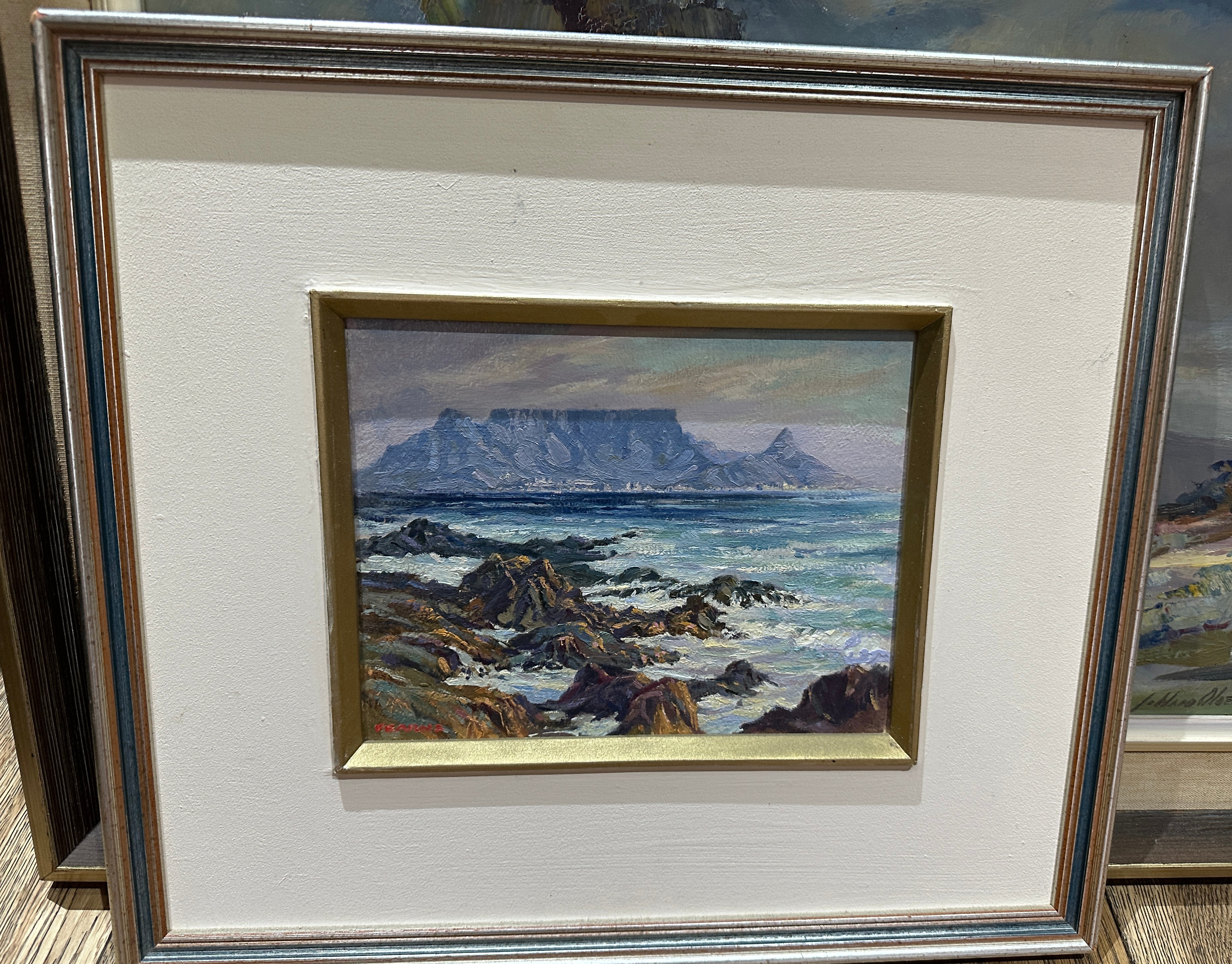 Trio of South African Oil Paintings - Trading Post and one of Table Mountain by Maurice Fearns. - Image 7 of 9