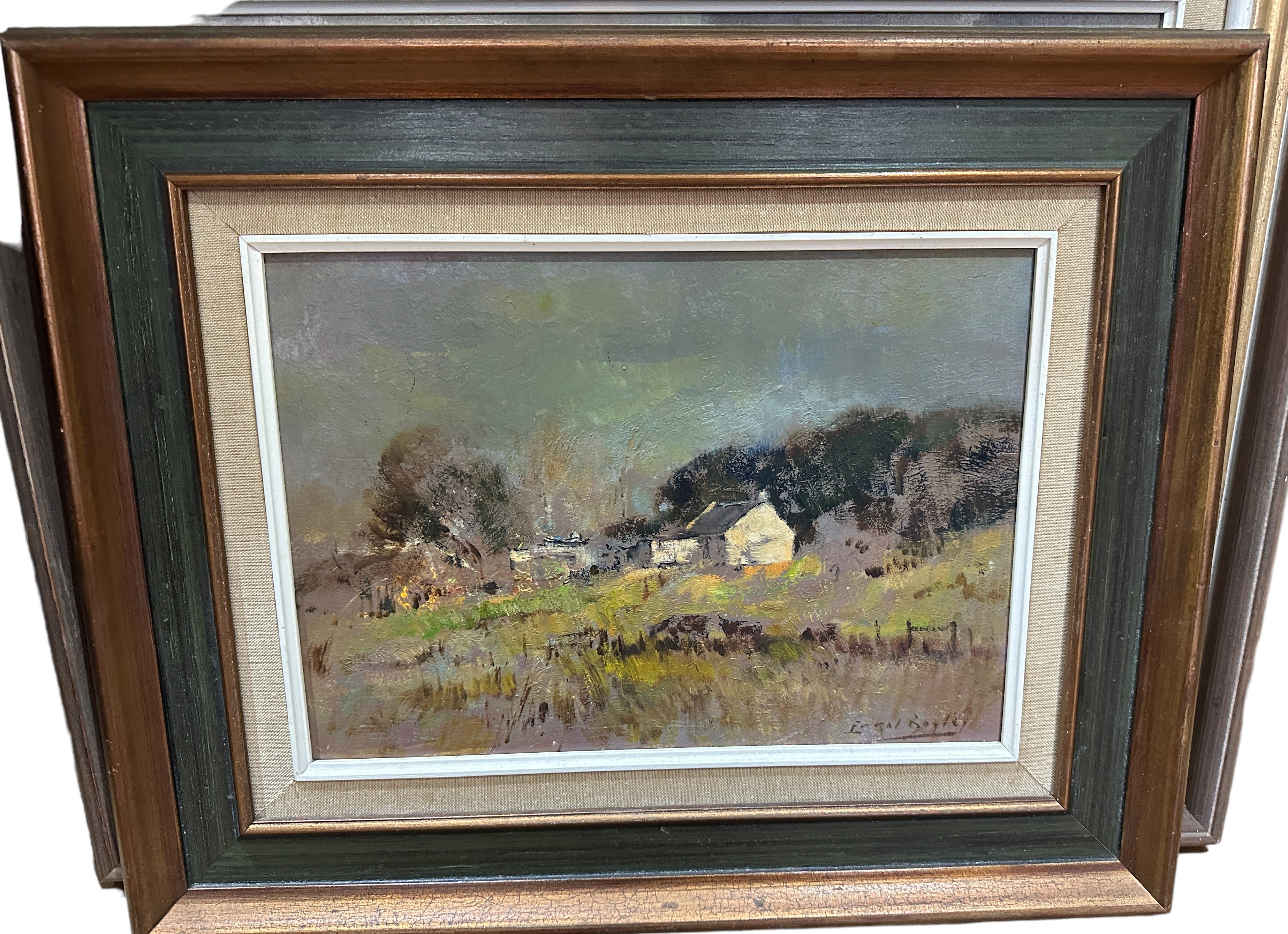 Trio of Errol Boyley Oil Paintings - Landscapes and one with Sheep in Landscape. - Image 4 of 8