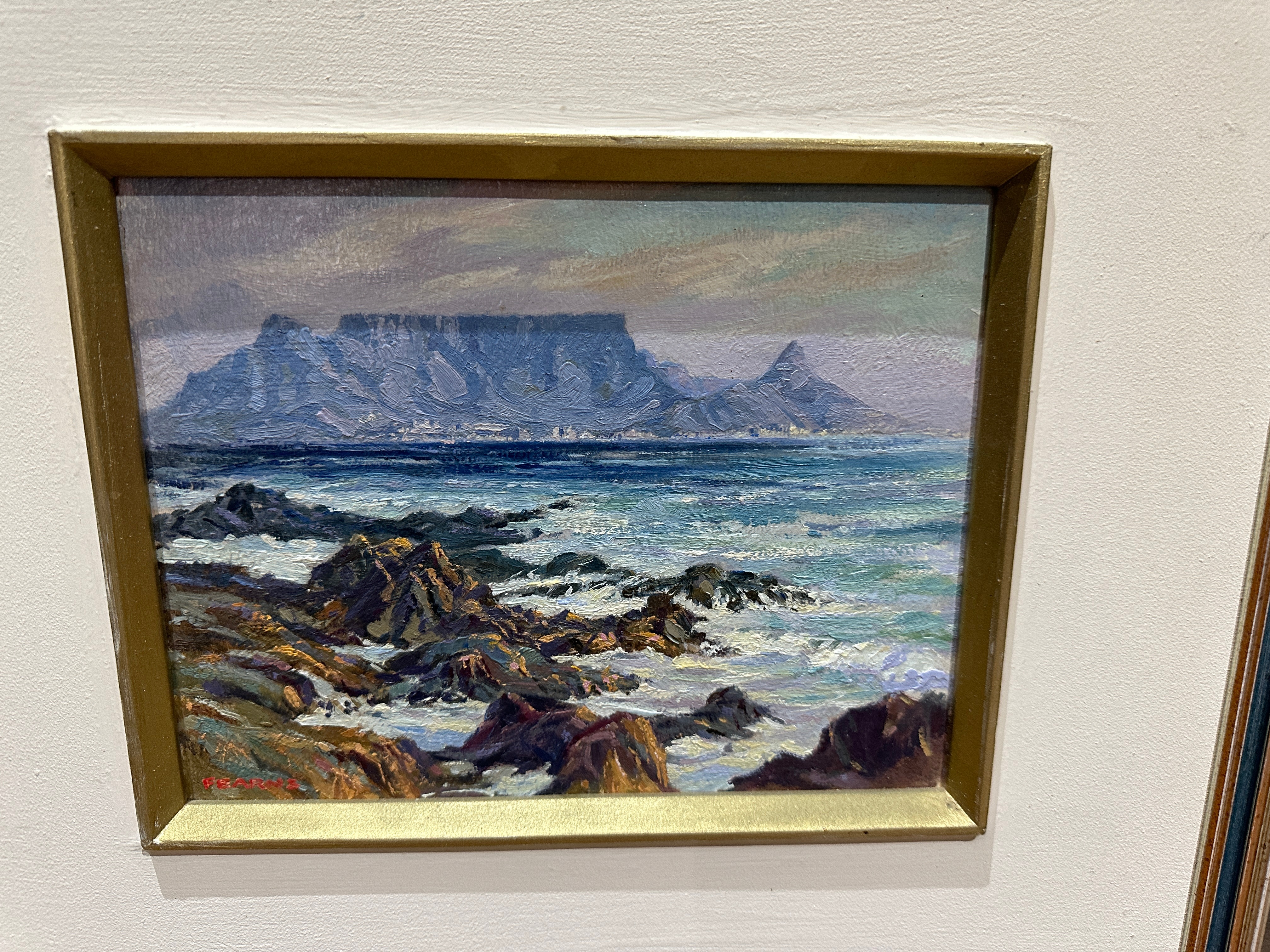 Trio of South African Oil Paintings - Trading Post and one of Table Mountain by Maurice Fearns. - Image 8 of 9