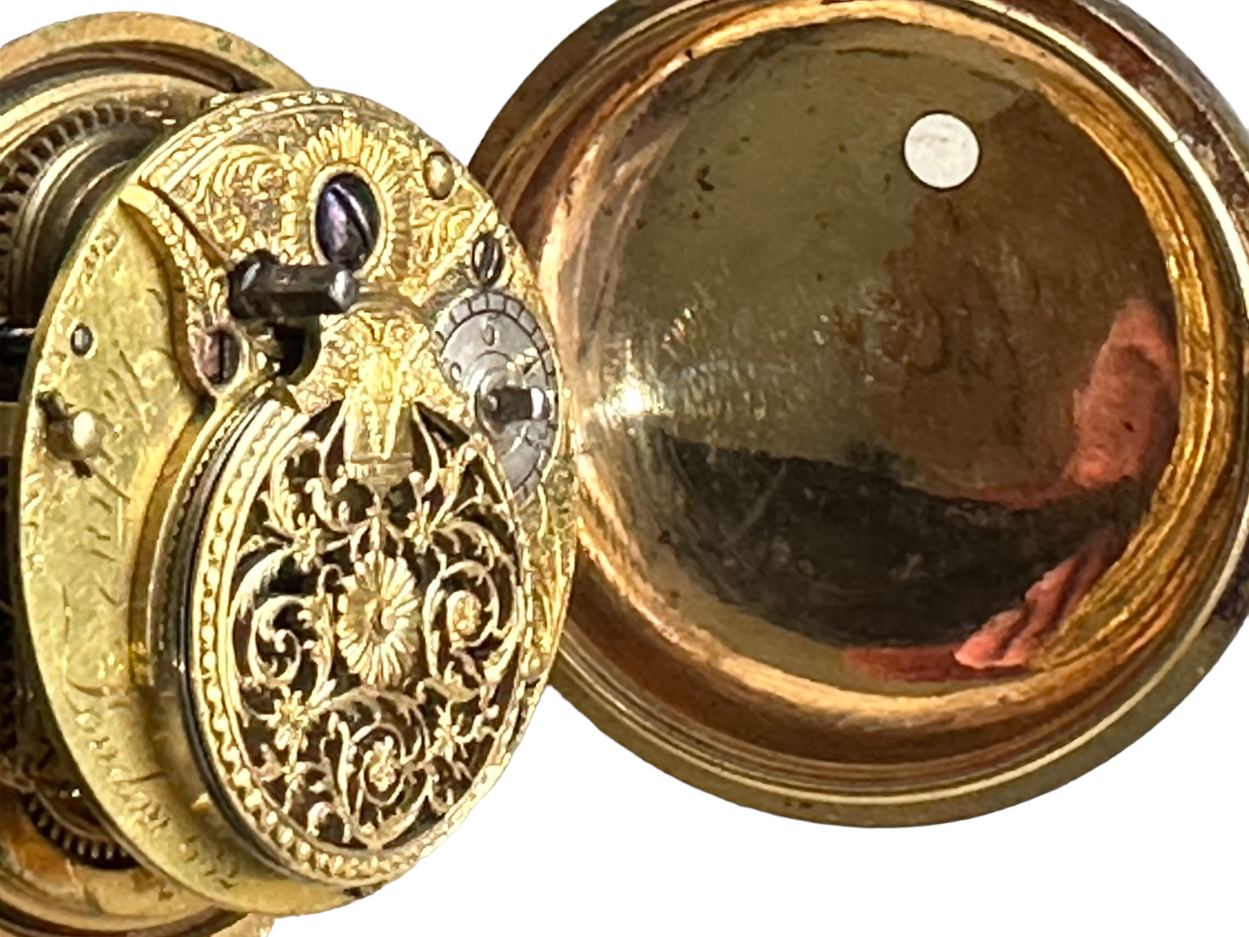 Antique Martin Royal Exchange London Verge Pocket Watch - Gold Case? - working order. - Image 13 of 16