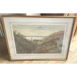 Ishbel McWhirter? 1886 Mixed Media Painting of Scottish Landscape - 26" x 17 1/4".