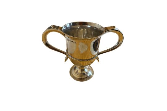 Antique Hester Bateman London Silver 1784? 2 Handled Silver Cup - 5 13/16" tall and approx 8" wide - Image 2 of 10