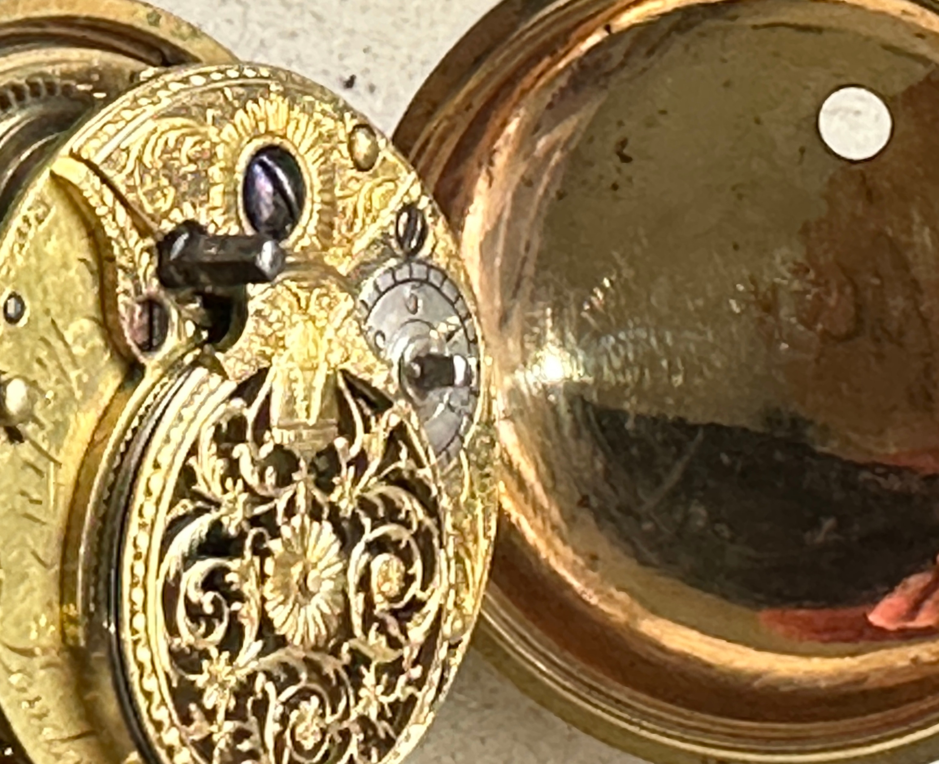 Antique Martin Royal Exchange London Verge Pocket Watch - Gold Case? - working order. - Image 16 of 16