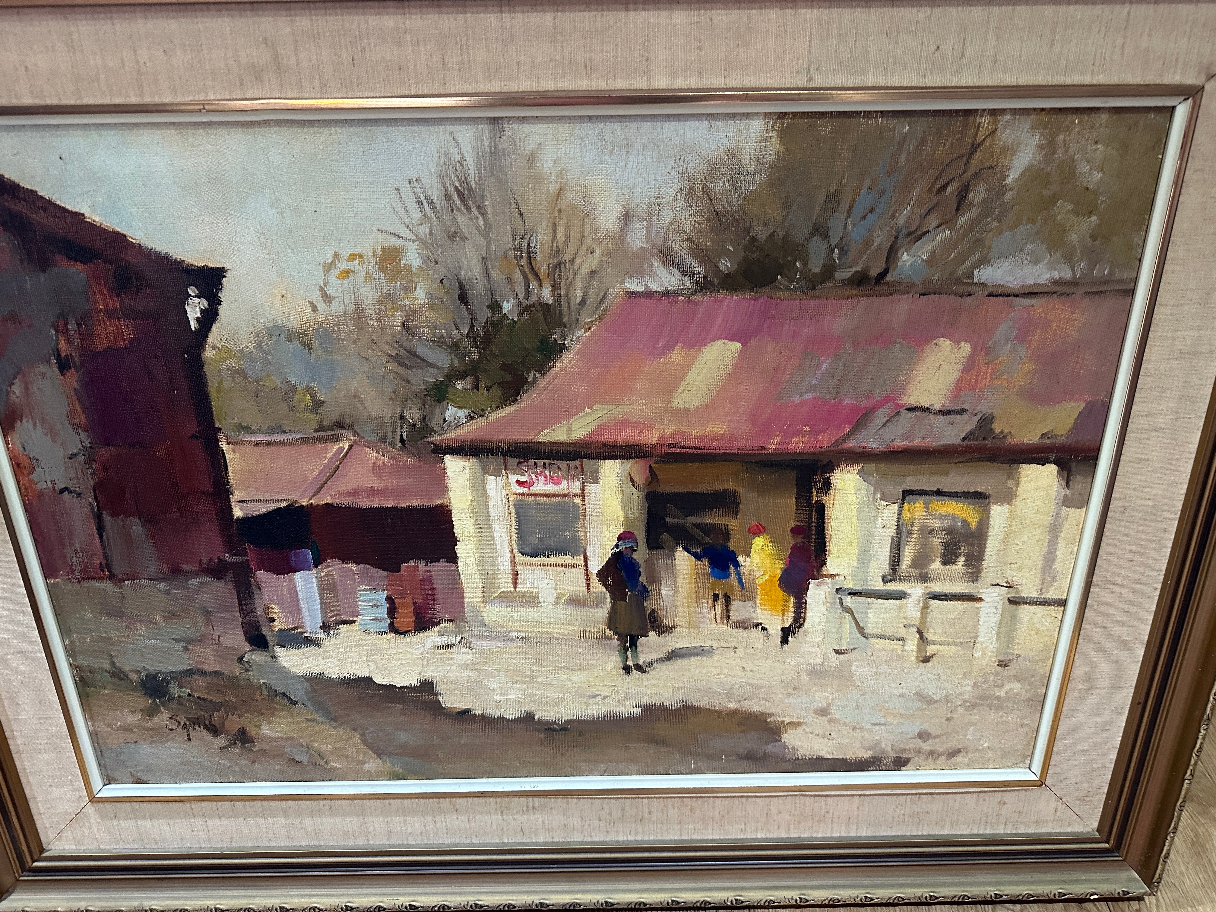 Trio of South African Oil Paintings - Trading Post and one of Table Mountain by Maurice Fearns. - Image 2 of 9