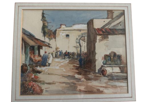 Arthur Melville Scottish Artist 1855-1904 signed Watercolour of Tangier - 10 3/4" (27.3cm) x 8 3/4" - Image 6 of 10