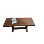 Vintage Mouseman Coffee Table with Leaflet - 91.4cm long x 37.8cm wide and 44.4cm tall.