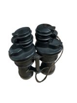 Vintage Pair of Cased of 1944 beh 7x50 German Binoculars with covers and cap lenses.