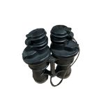 Vintage Pair of Cased of 1944 beh 7x50 German Binoculars with covers and cap lenses.