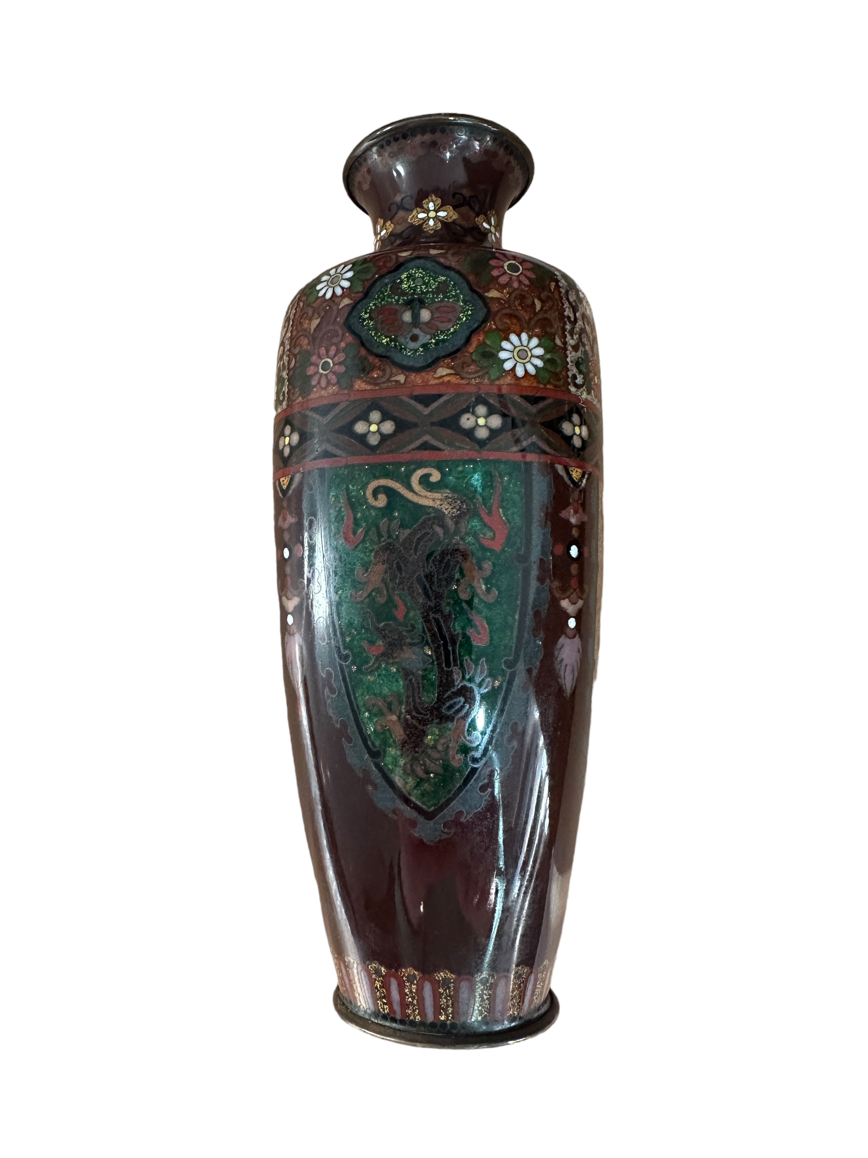Lot of Antique Cloisonne Vase - 25cm tall. - Image 4 of 6