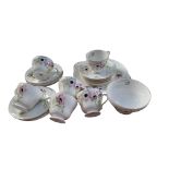 Vintage Shelley "Anemone Pattern" Teaset - 19 pieces.