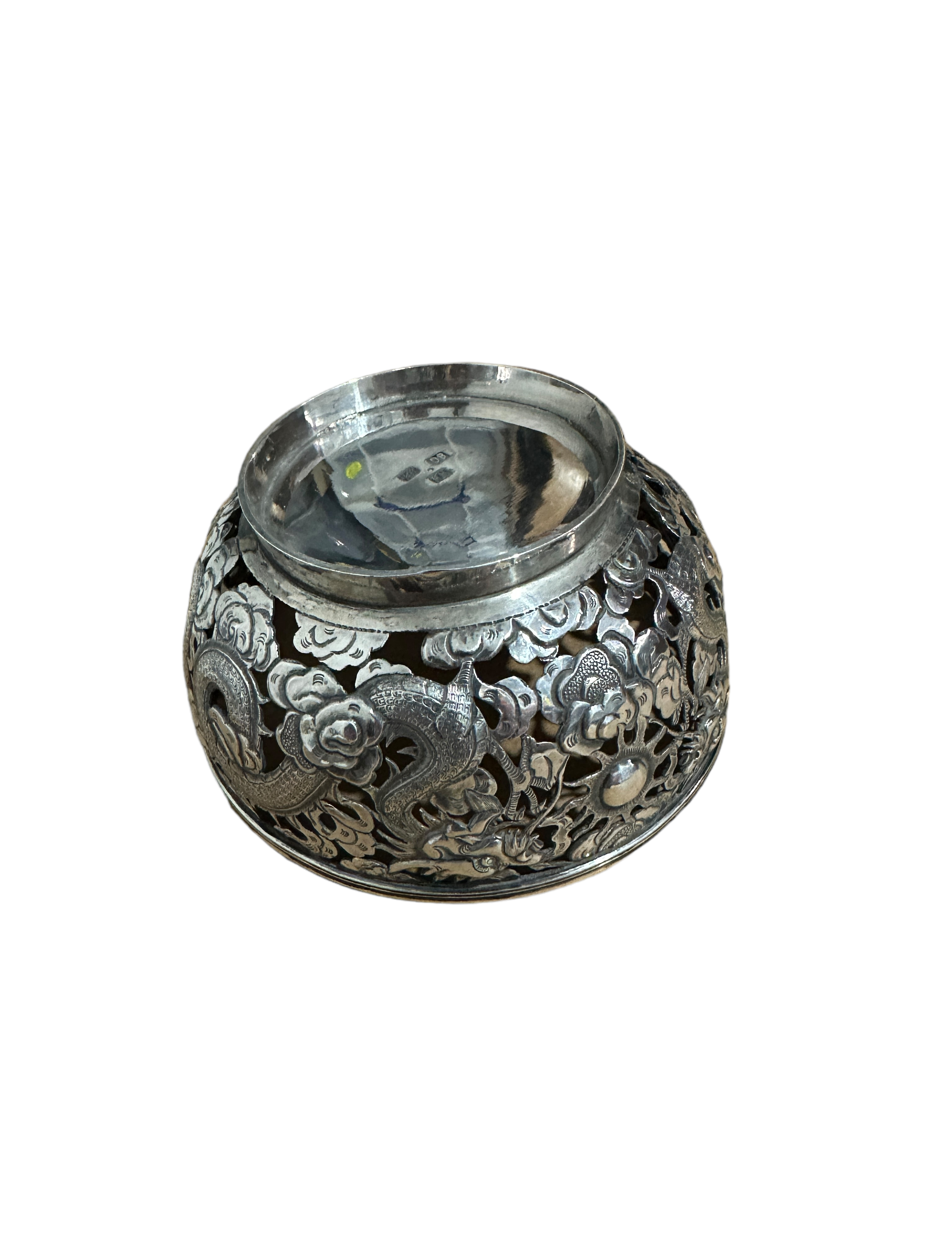Antique Chinese Export Pierced Silver Bowl - 11.2cm diameter and 5.7cm tall. - Image 7 of 13