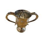 Antique Hester Bateman London Silver 1784? 2 Handled Silver Cup - 5 13/16" tall and approx 8" wide