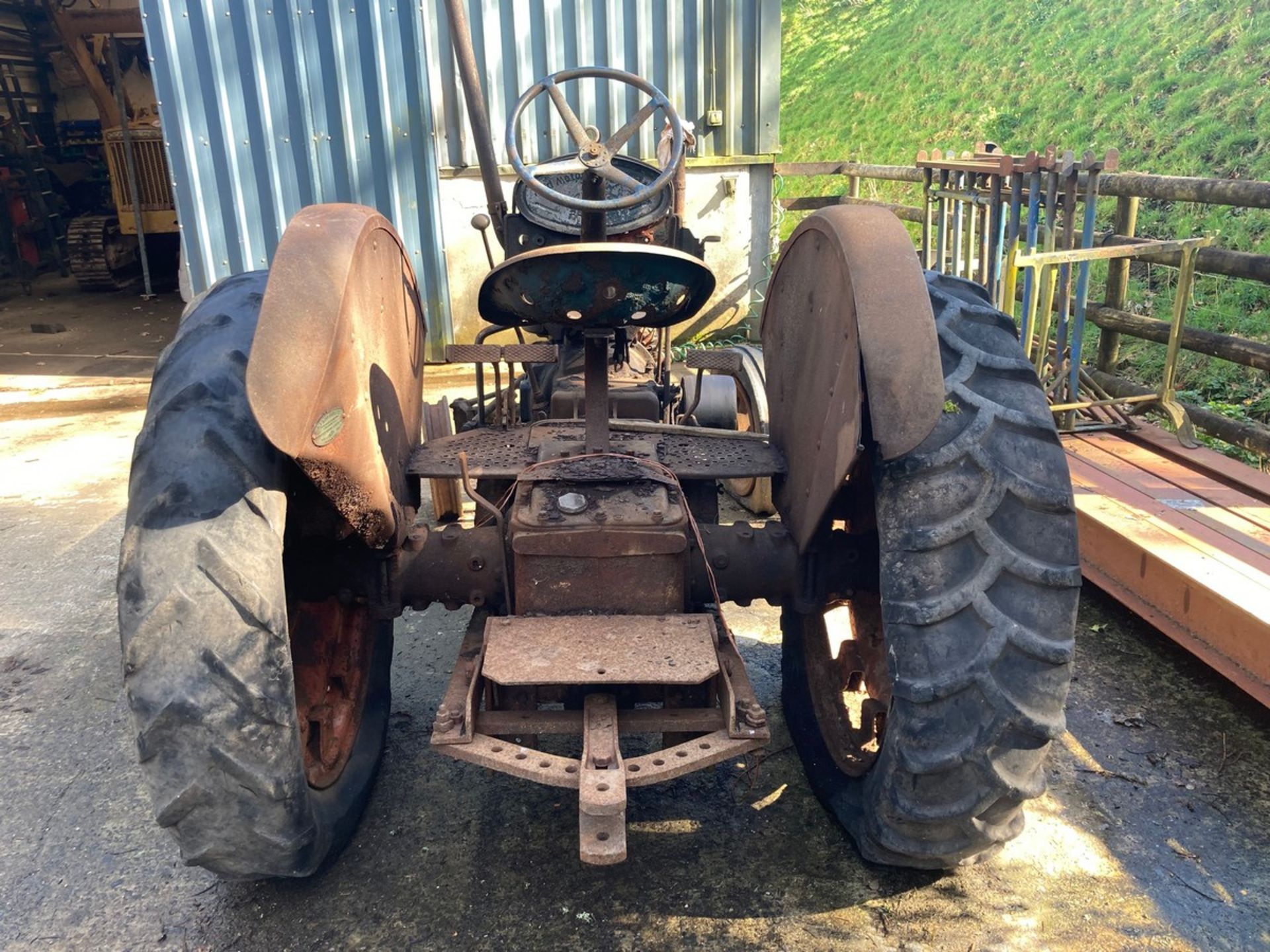 FORDSON E27N TRACTOR PTO & HI TOP GEAR ENGINE TURNS WAS RUNNING 3 YEARS AGO