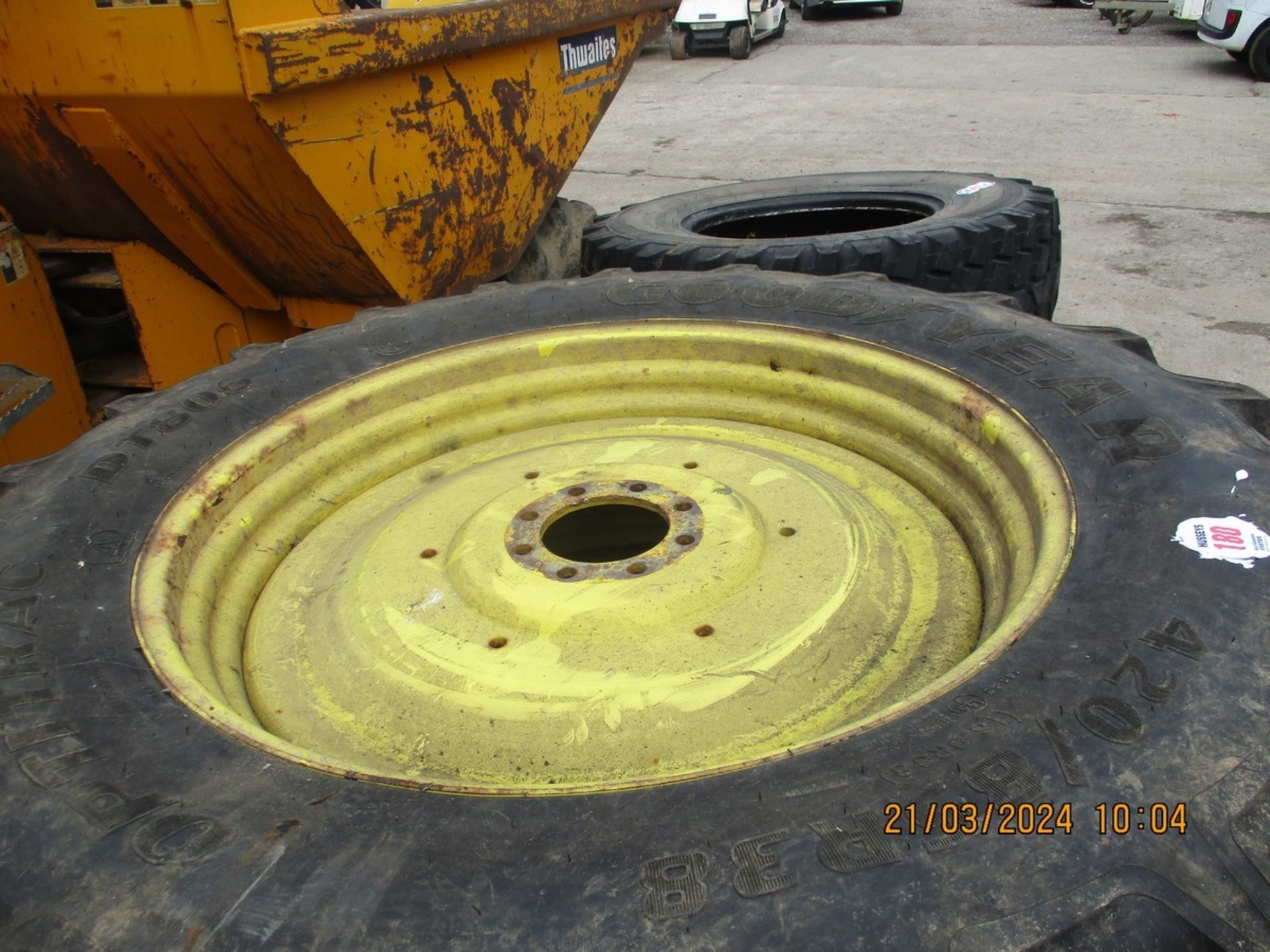 2X TRACTOR WHEELS 3X TYRES 420/85R38 - Image 2 of 3