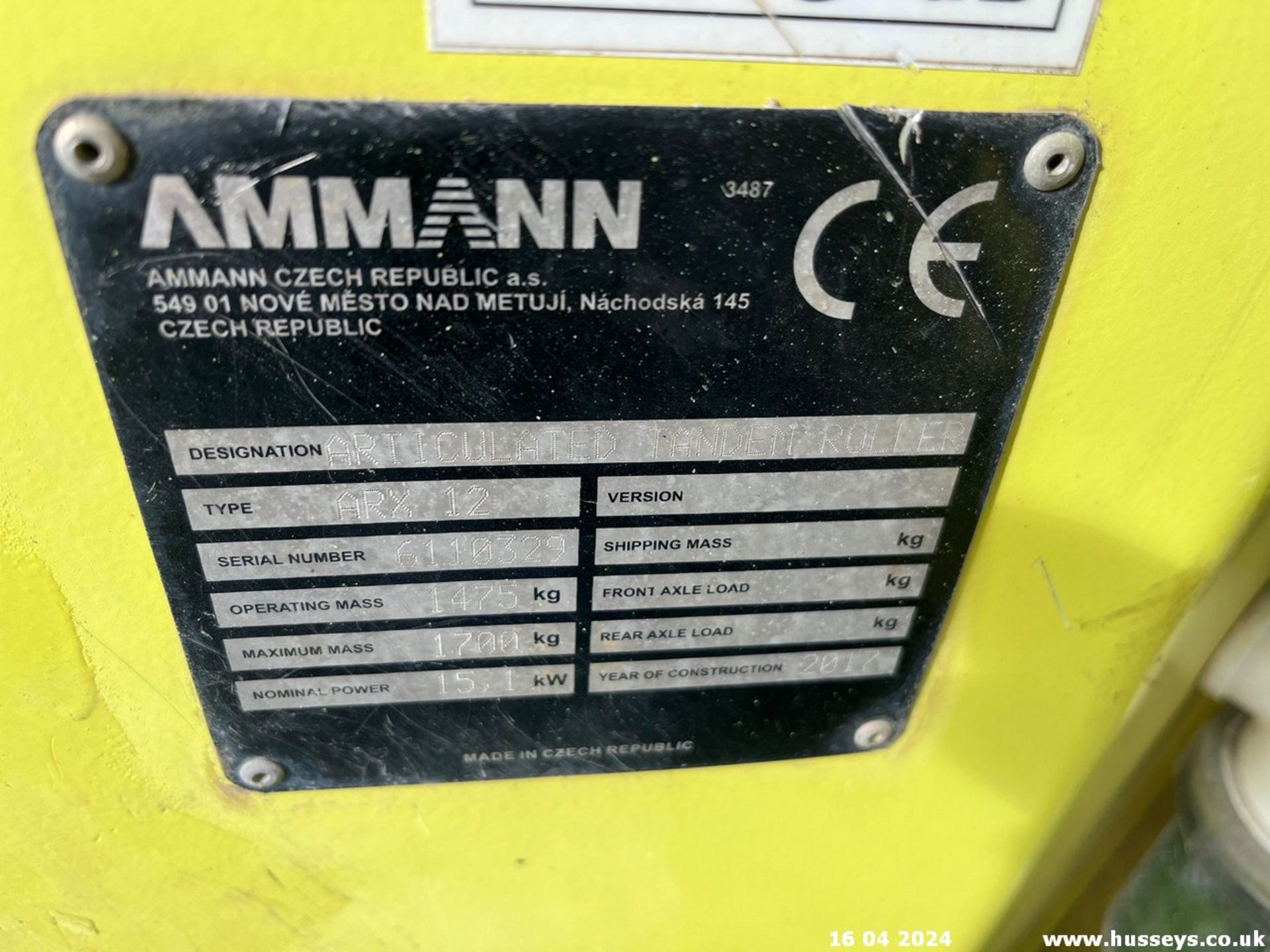 AMMANN ARX12 TWIN DRUM ROLLER 2017 654HRS KEYPAD IMMOBILISIER RDV - Image 11 of 14