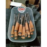 SET OF 12 WOOD CARVING CHISELS