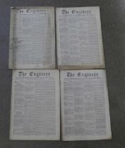 A collection of approximately 38 19th Century newspapers - The Engineer, 1880s and 1890s