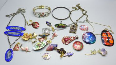 1970's jewellery, cloisonne, enamel, etc.