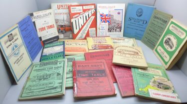 Twenty-two bus and coach company timetables, 1929-50