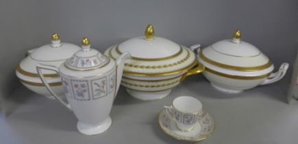 Minton Tapestry pattern, five Espresso cups, six saucers, coffee pot and sugar bowl, two Westminster