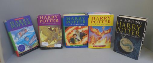Six Harry Potter books including four first editions