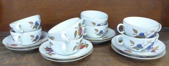 A set of six Royal Worcester Evesham soup bowls and saucers **PLEASE NOTE THIS LOT IS NOT ELIGIBLE