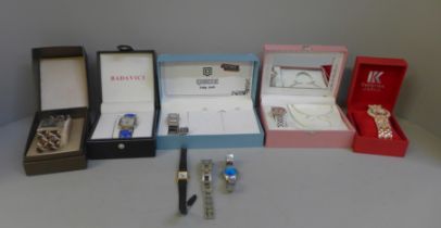 Eight lady's watches, five boxed